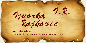 Izvorka Rajković vizit kartica